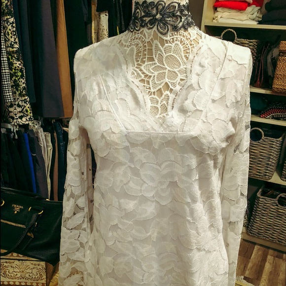 INC International Concepts Tops - SOLD - HP 🤩 INC white boho lace tunic 🥳